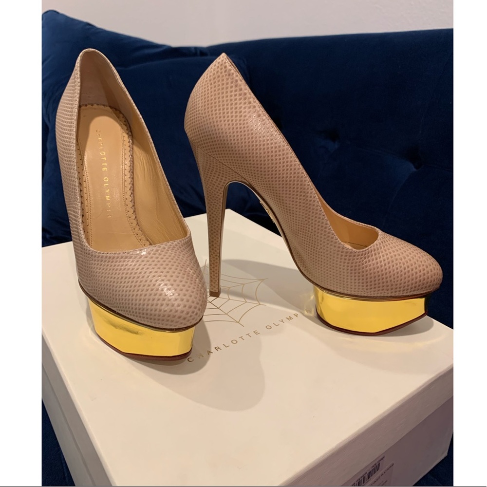 NIB Authentic Charlotte Olympia Dolly Nude Karung sz 37